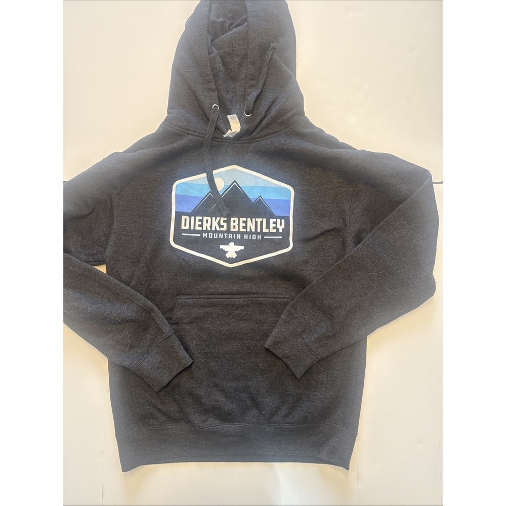 Mens Dierks Bentley Mountain High Tour Pullover Hoodie Size Medium Dark grey